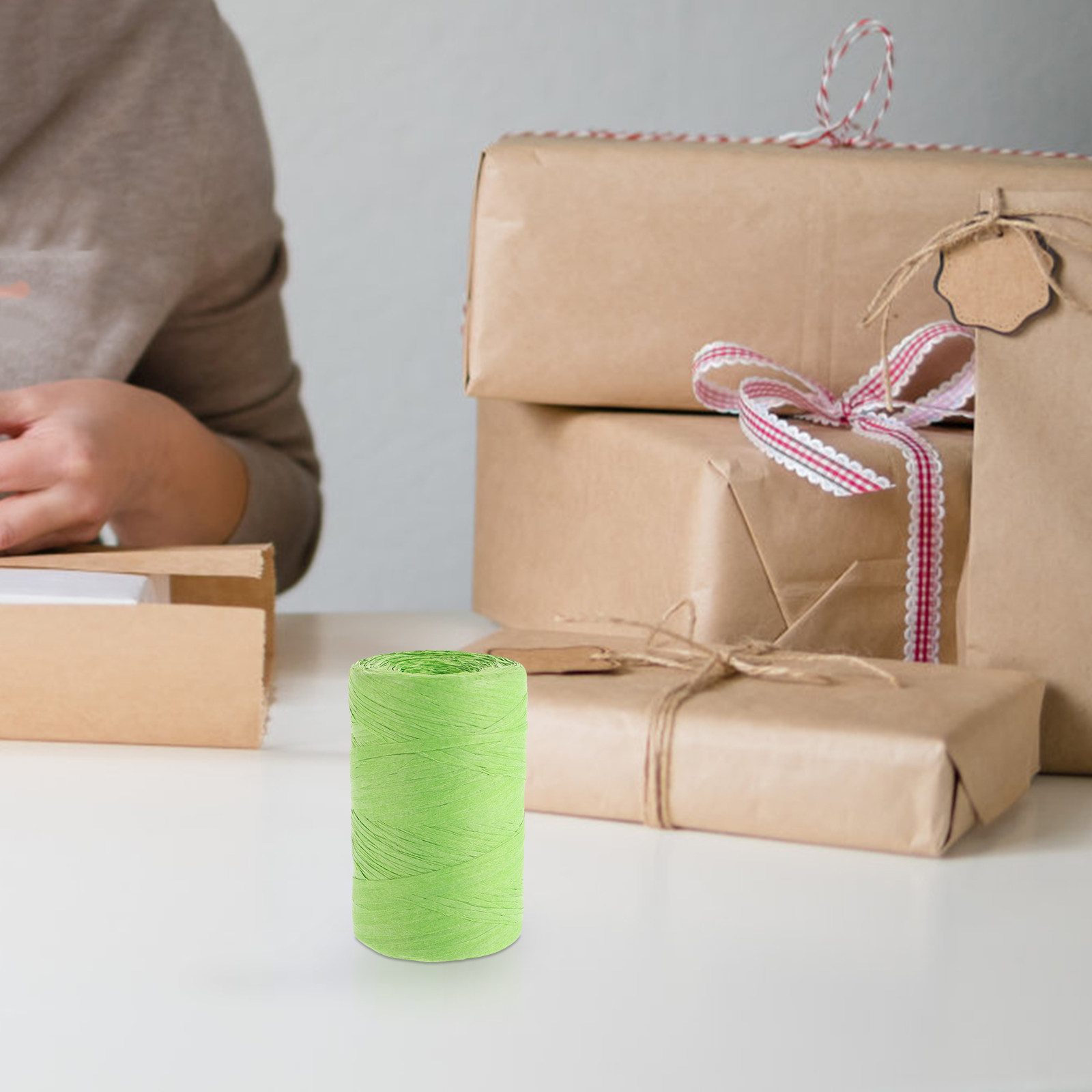 Papercraft Supply Ribbon - Nastro piatto in carta rafia colorata