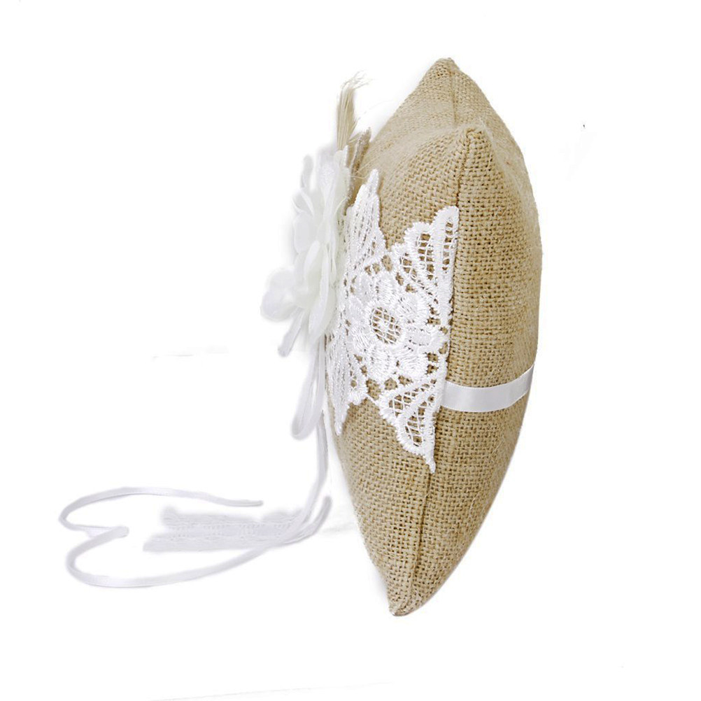 Ring Bearer Pillow - Cuscino Portafedi in Iuta 20x20cm Marrone