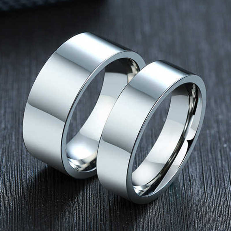 Wedding Zone - Anelli in acciaio inossidabile largo 3/4/6/8mm