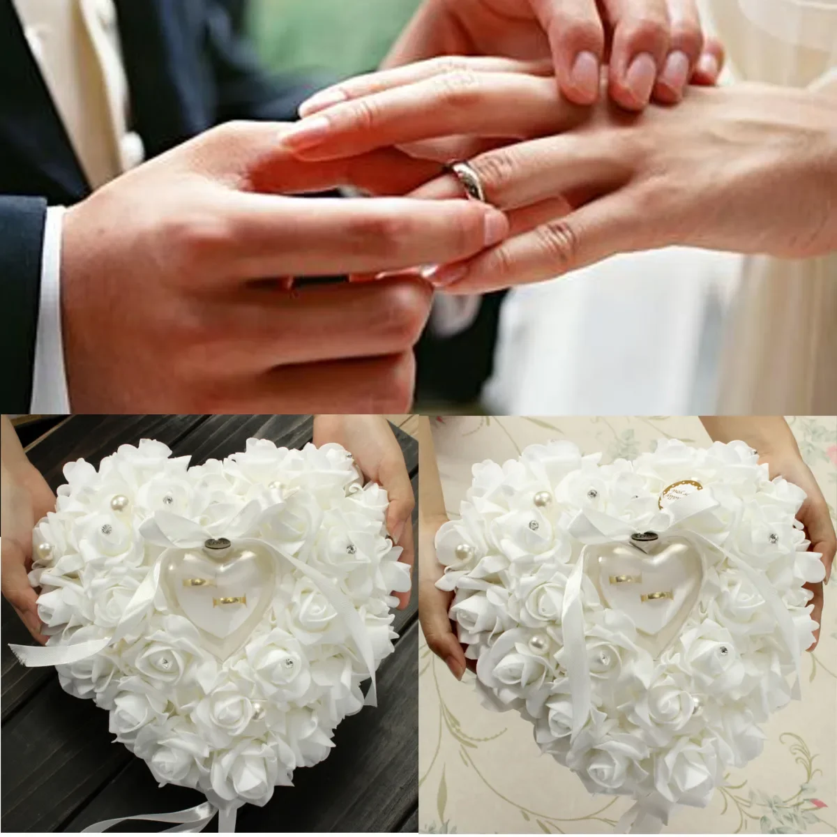 Ring Bearer Pillow - Porta anelli bianco Porta cuscino Porta