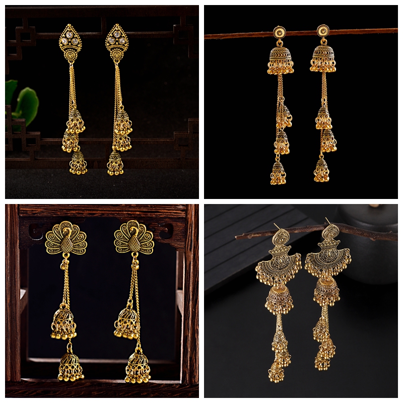 Indian Wedding Supply - Nuovi Orecchini Jhumka con Campanelle e