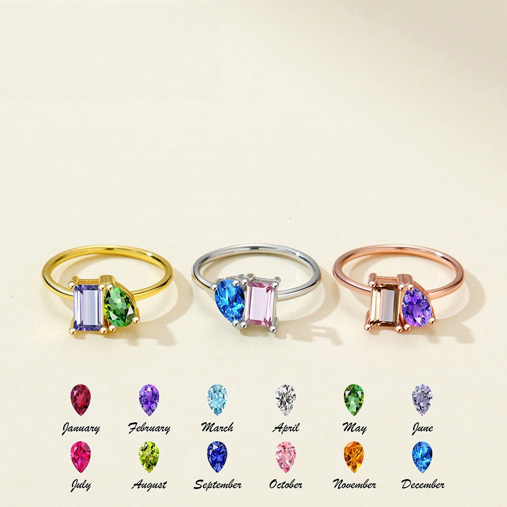 Wedding Zone - Nuovo Anello Personalizzato Stile INS Quadrato