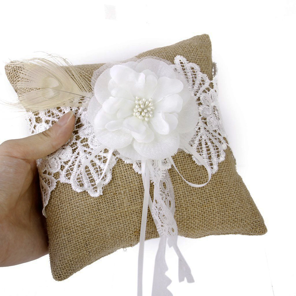 Cuscino Portafedi in Iuta 20x2 - Ring Bearer Pillow recensione e prezzo
