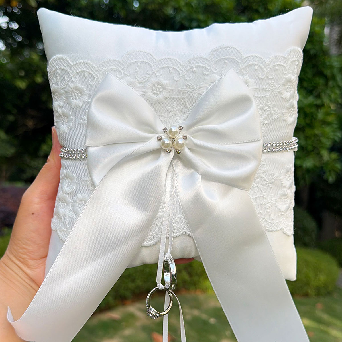 Cuscino Portafedi in Pizzo Bia - Ring Bearer Pillow recensione e prezzo