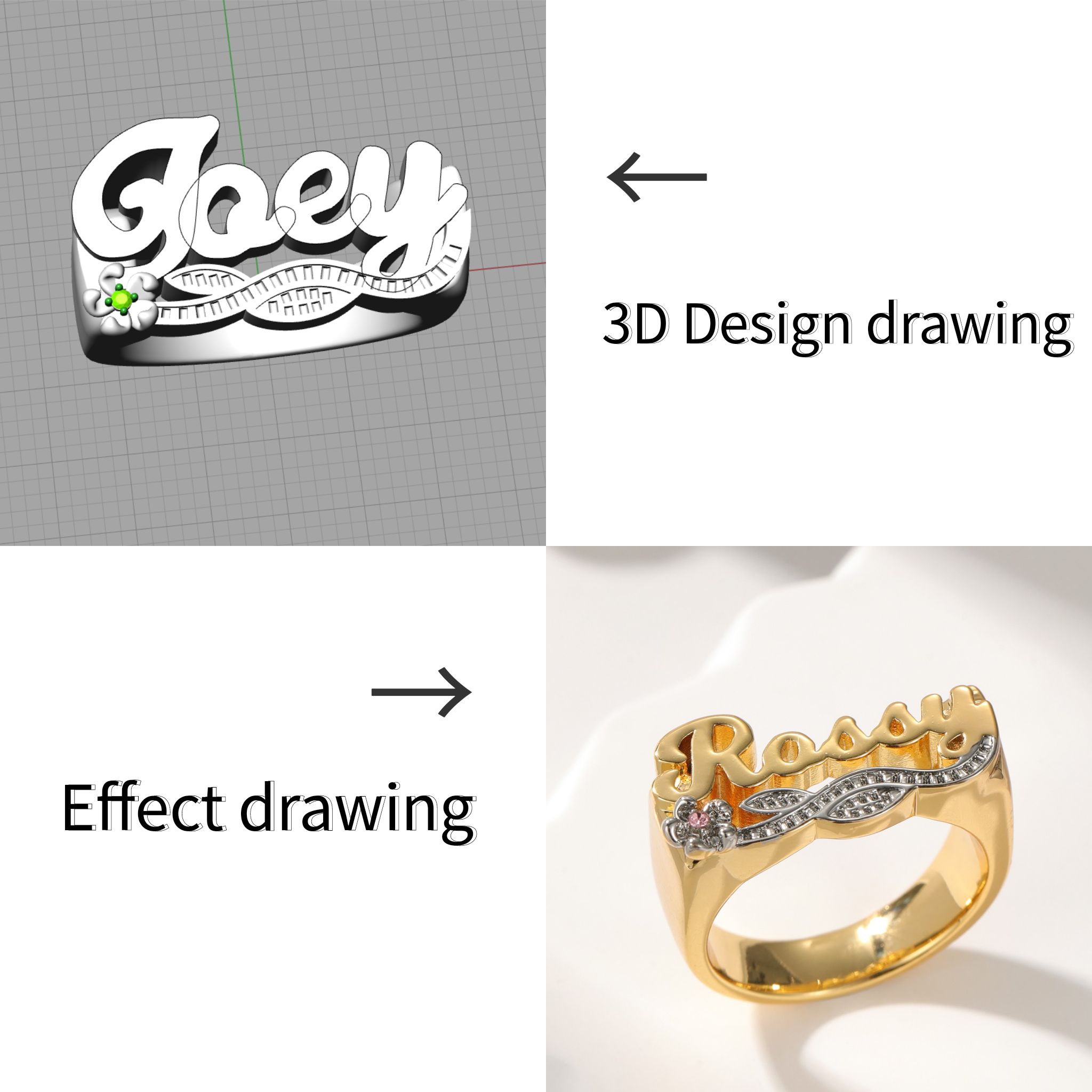 Anello con nome 3D Anello con  - Wedding Zone recensione e prezzo